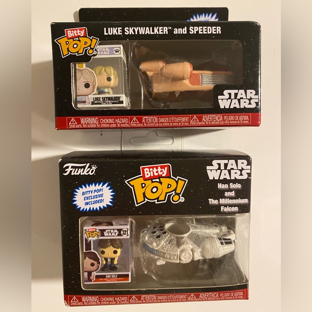 Funko Star Wars Bitty Pop! Luke Skywalker and Han Solo Set